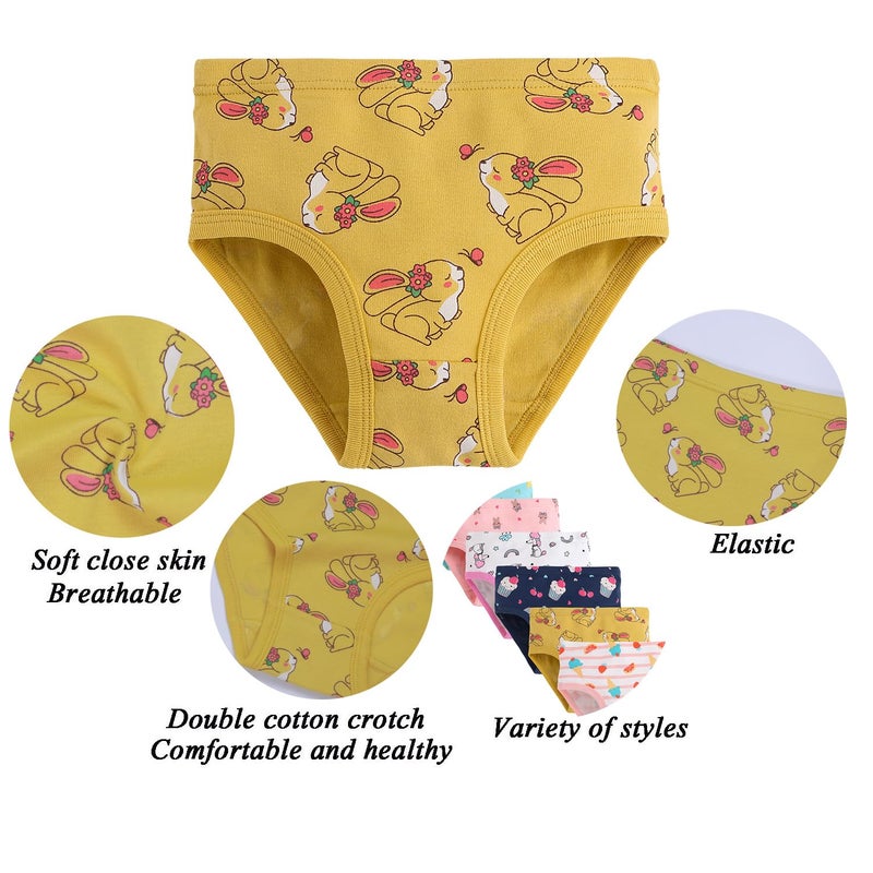 Boboking Girls Soft Briefs Little Kids Girls Comfortable Underwear (Pack of 6) 9/10y - Image 2